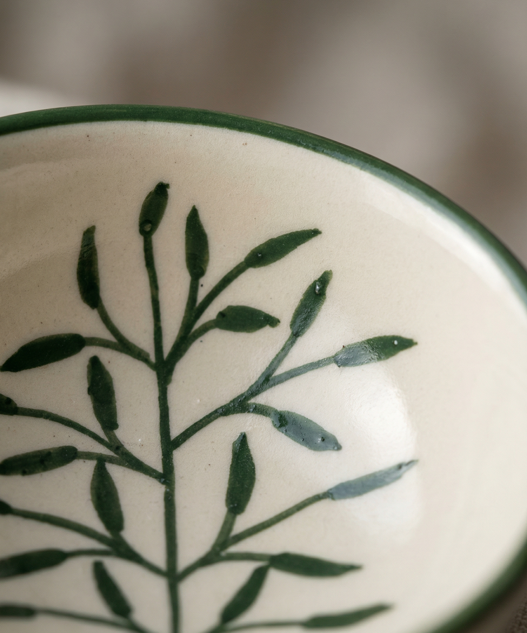 Hand-Painted Botanical Bowl (detail view 2)