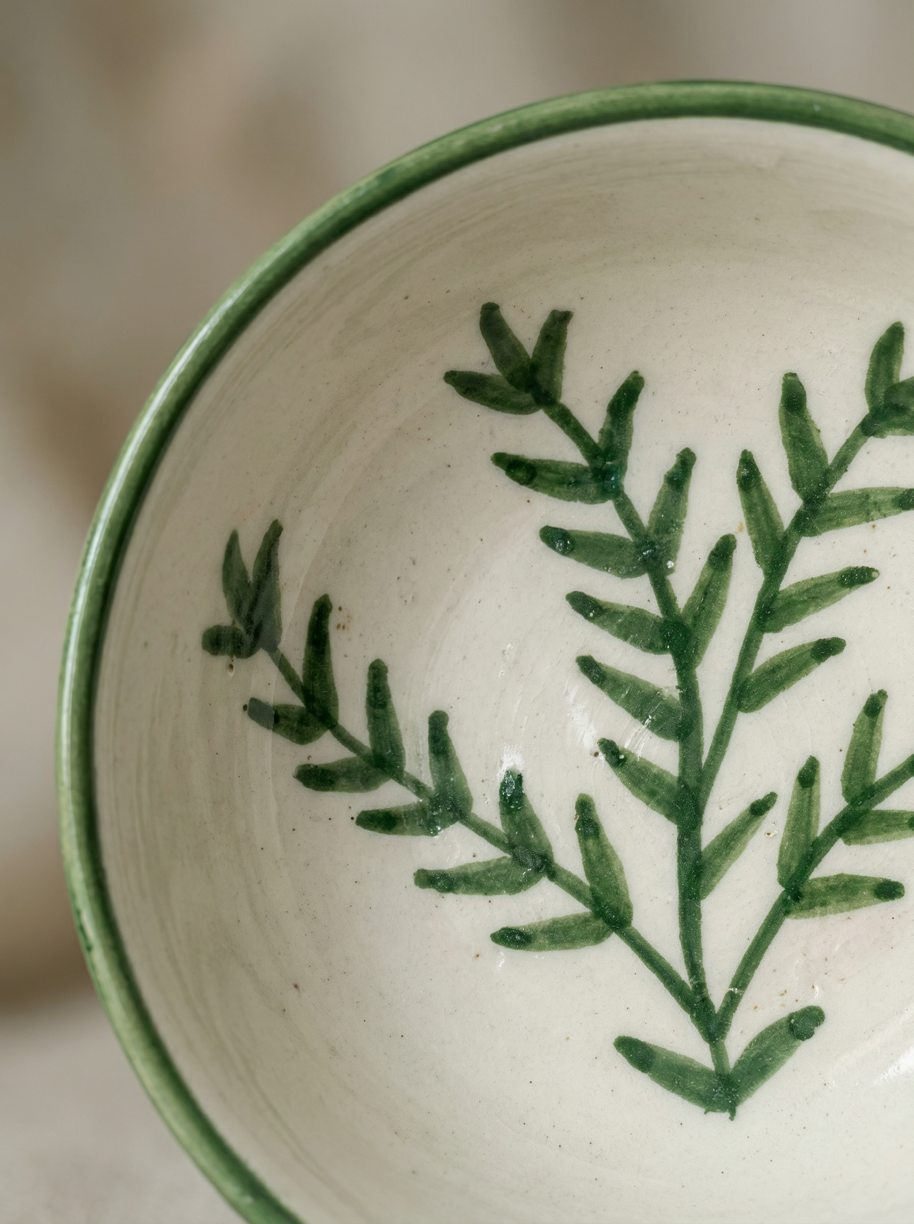 Hand-Painted Botanical Bowl (detail view 3)