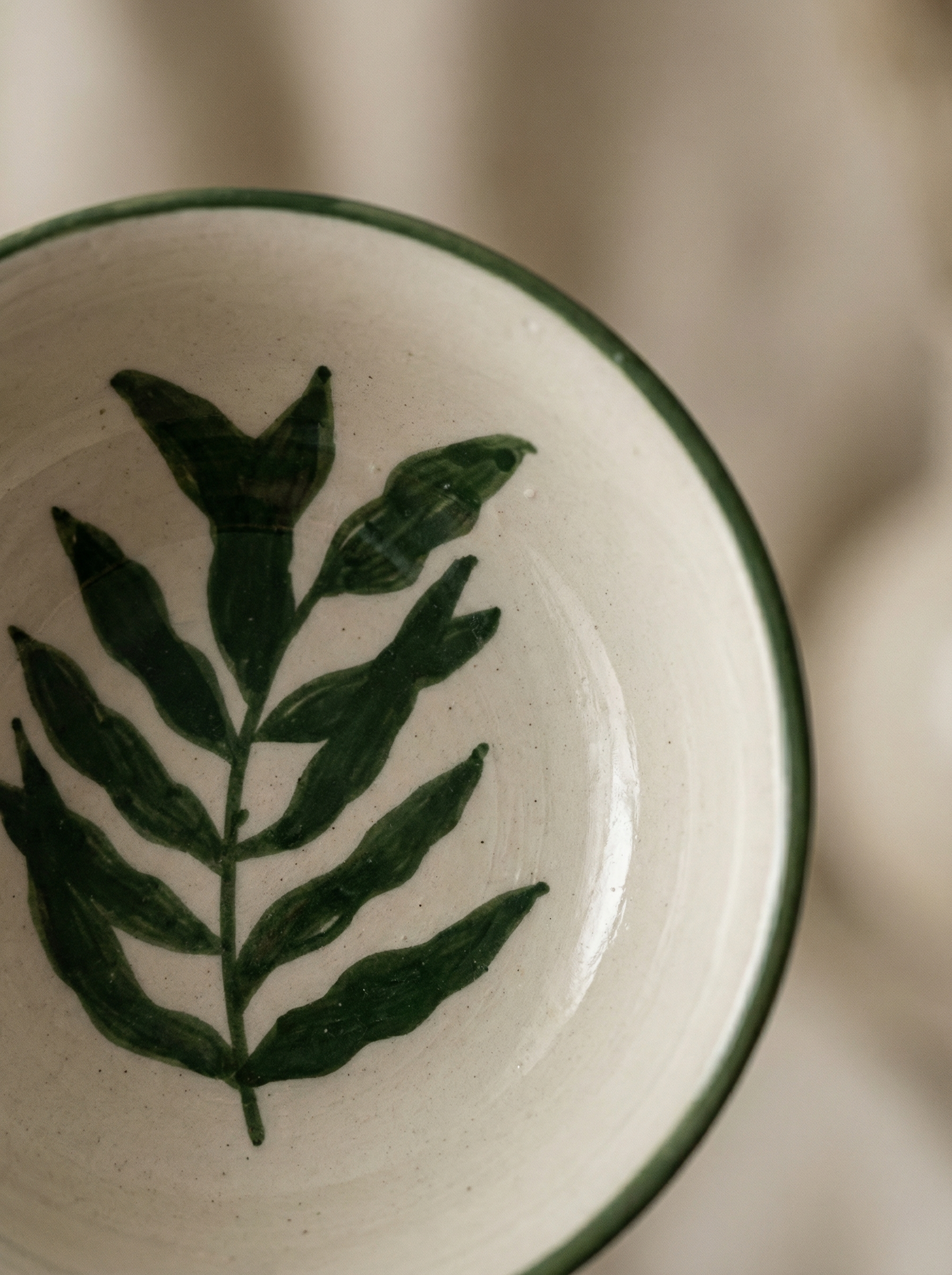 Hand-Painted Botanical Bowl (detail view 4)