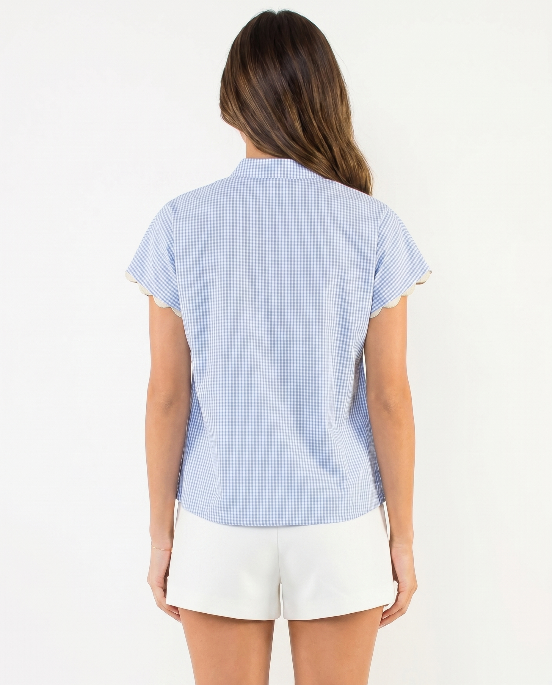 Harbor Embroidered Gingham Top (detail view 2)