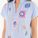 Harbor Embroidered Gingham Top (detail view 3)