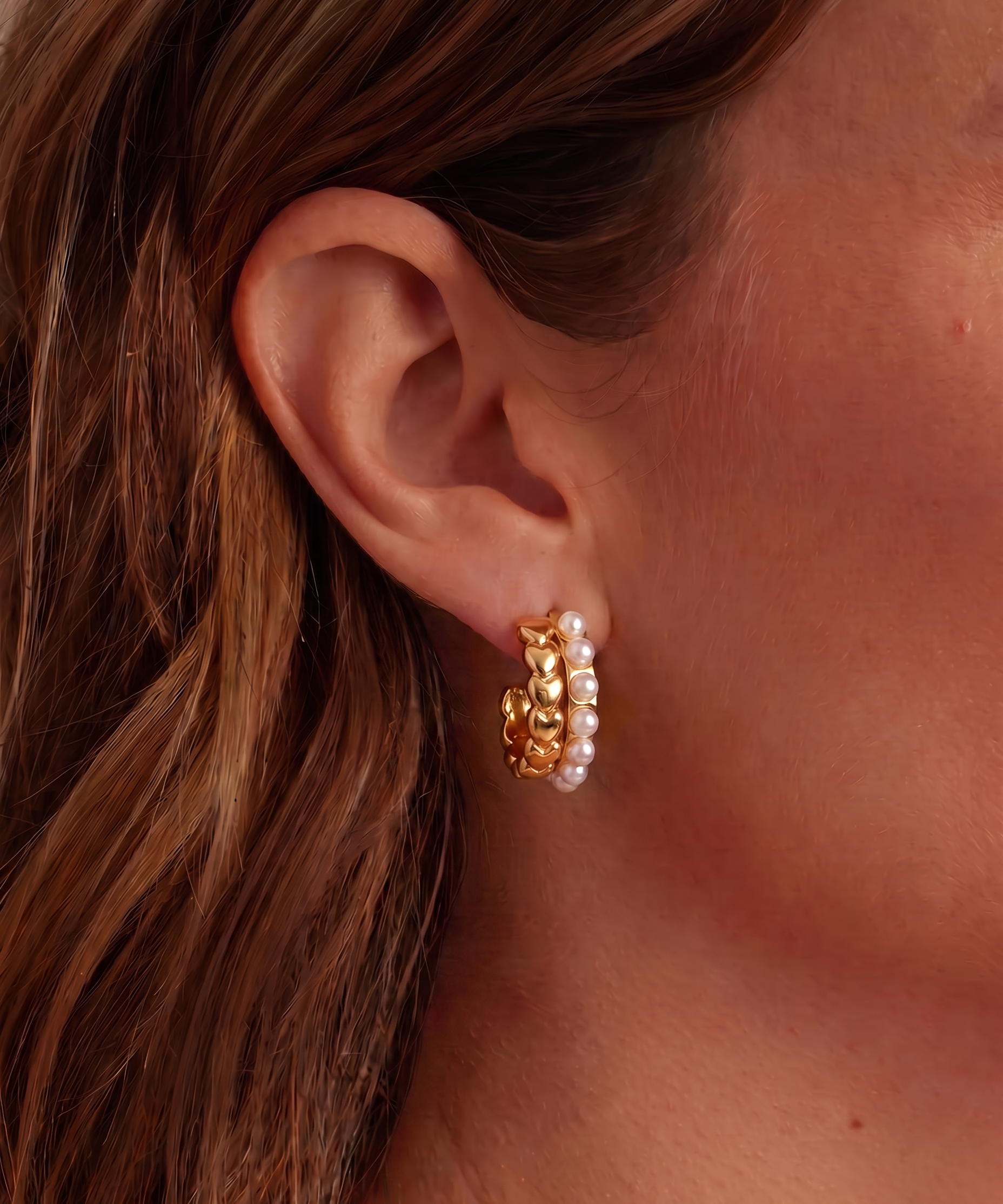 Heart Hoop Earrings - Waterproof