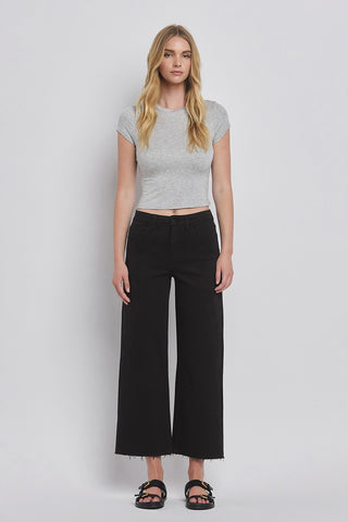 High Rise Crop Wide Leg Jeans