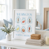 Wilmington Sea Life Print Artwork – Coastal Ocean Wall Art Gift
