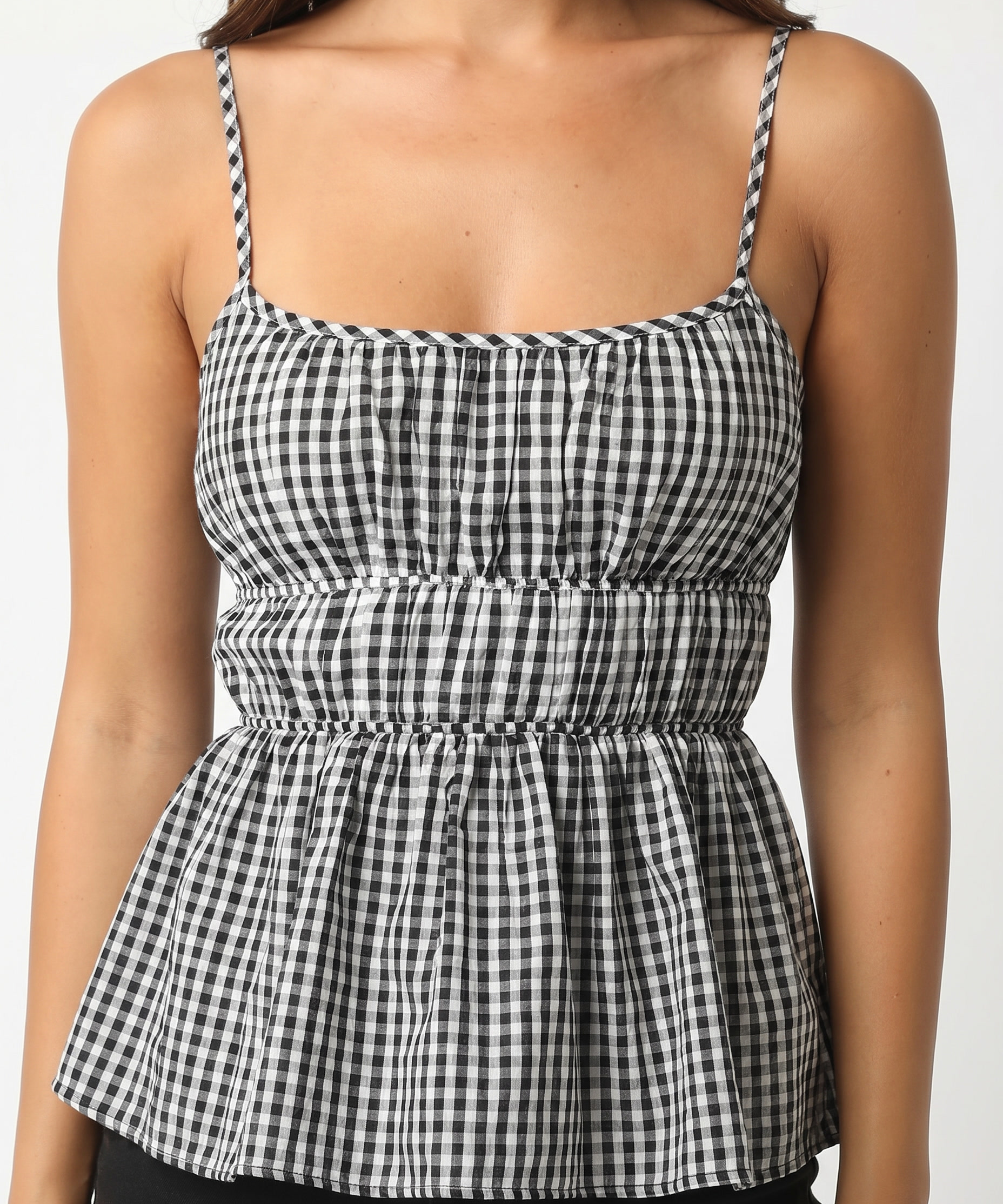 Isla Gingham Peplum Top (detail view 2)