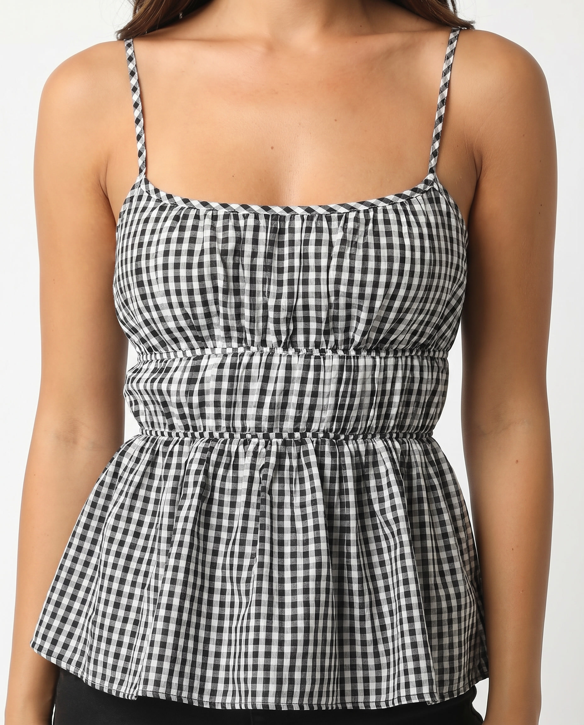 Isla Gingham Peplum Top (detail view 2)