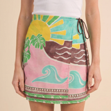 Isla Tropic Mini Skirt – Tropical Print Mini Skirt for Women (detail view 2)