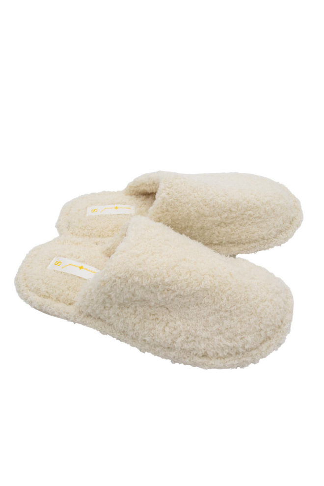 Ivory Closed Toe Slippers