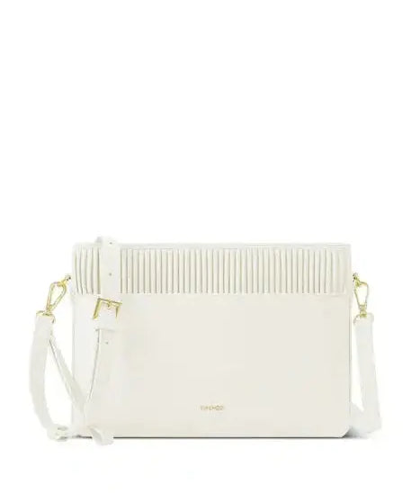 Pleated Cream Pouch Bag