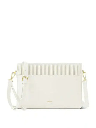 Pleated Cream Pouch Bag