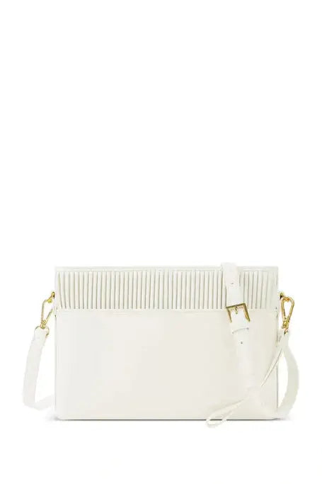 Pleated Cream Pouch Bag
