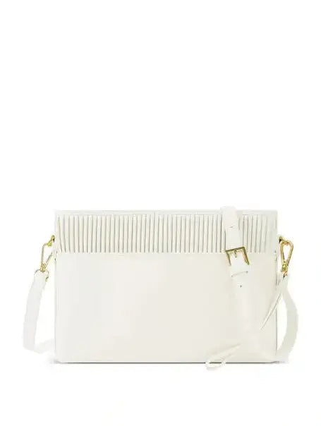Pleated Cream Pouch Bag
