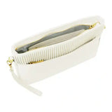 Pleated Cream Pouch Bag