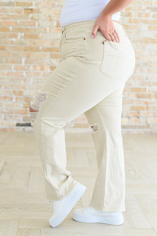 High Rise Distressed 90's Straight Jeans