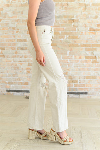 High Rise Distressed 90's Straight Jeans