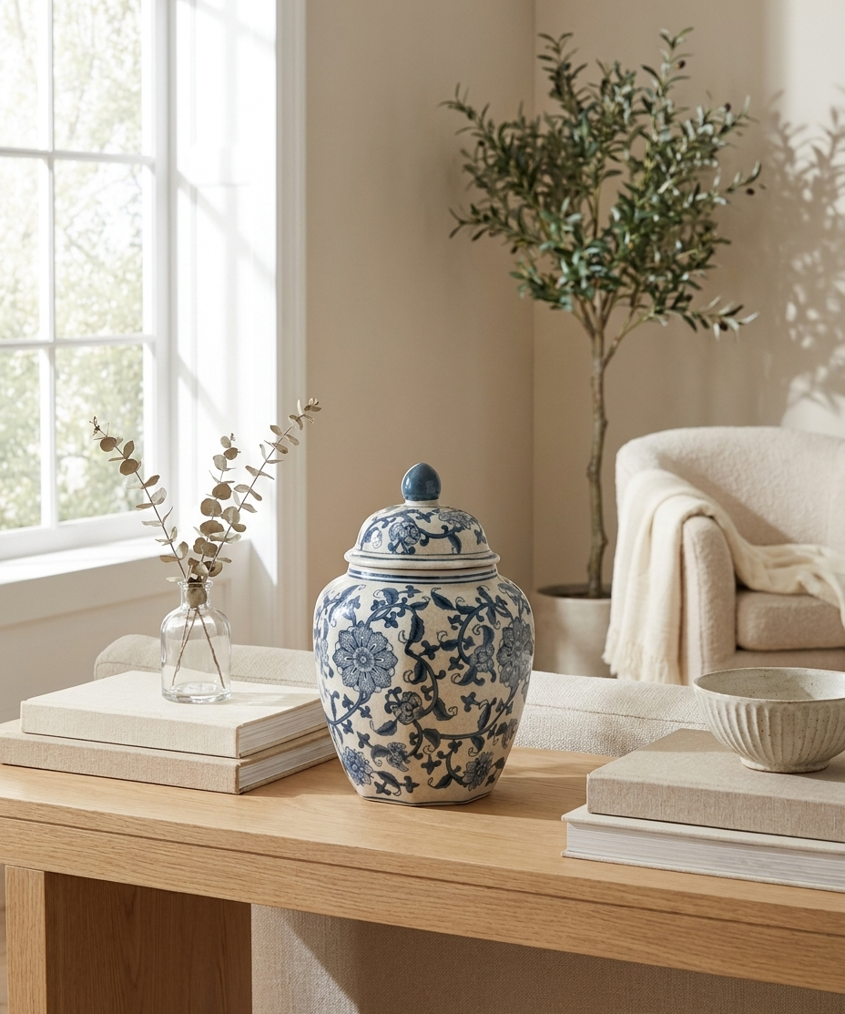 Large Decorative Ceramic Ginger Jar
