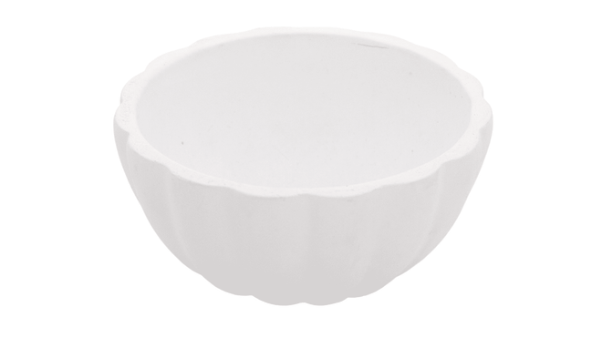 Large White Scalloped Bowl