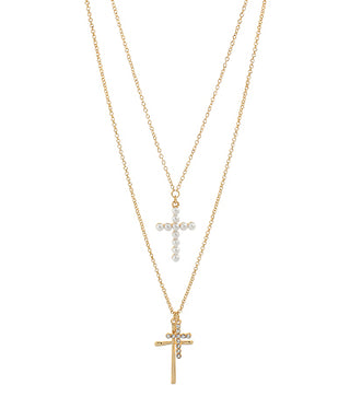 Layered Multi Cross Necklace