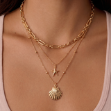 Waterproof Layered Sealife Necklace – Gold-Plated, Tarnish-Free & Hypoallergenic (detail view 2)