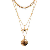 Waterproof Layered Sealife Necklace – Gold-Plated, Tarnish-Free & Hypoallergenic