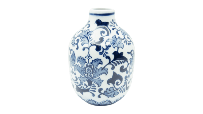 Leaves Blue and White Stoneware Vases