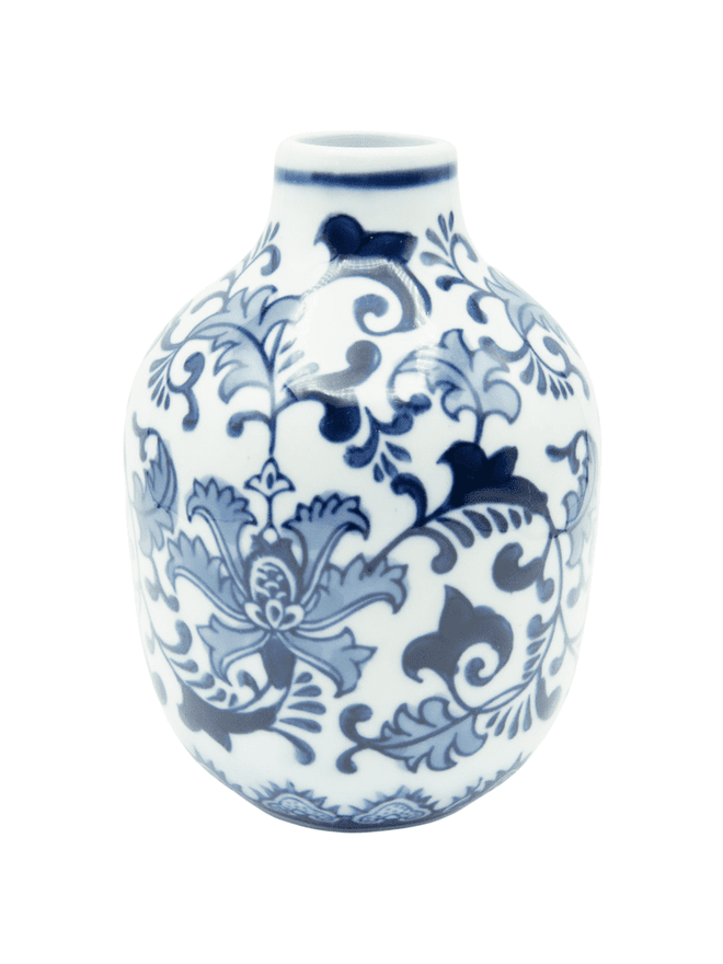 Leaves Blue and White Stoneware Vases