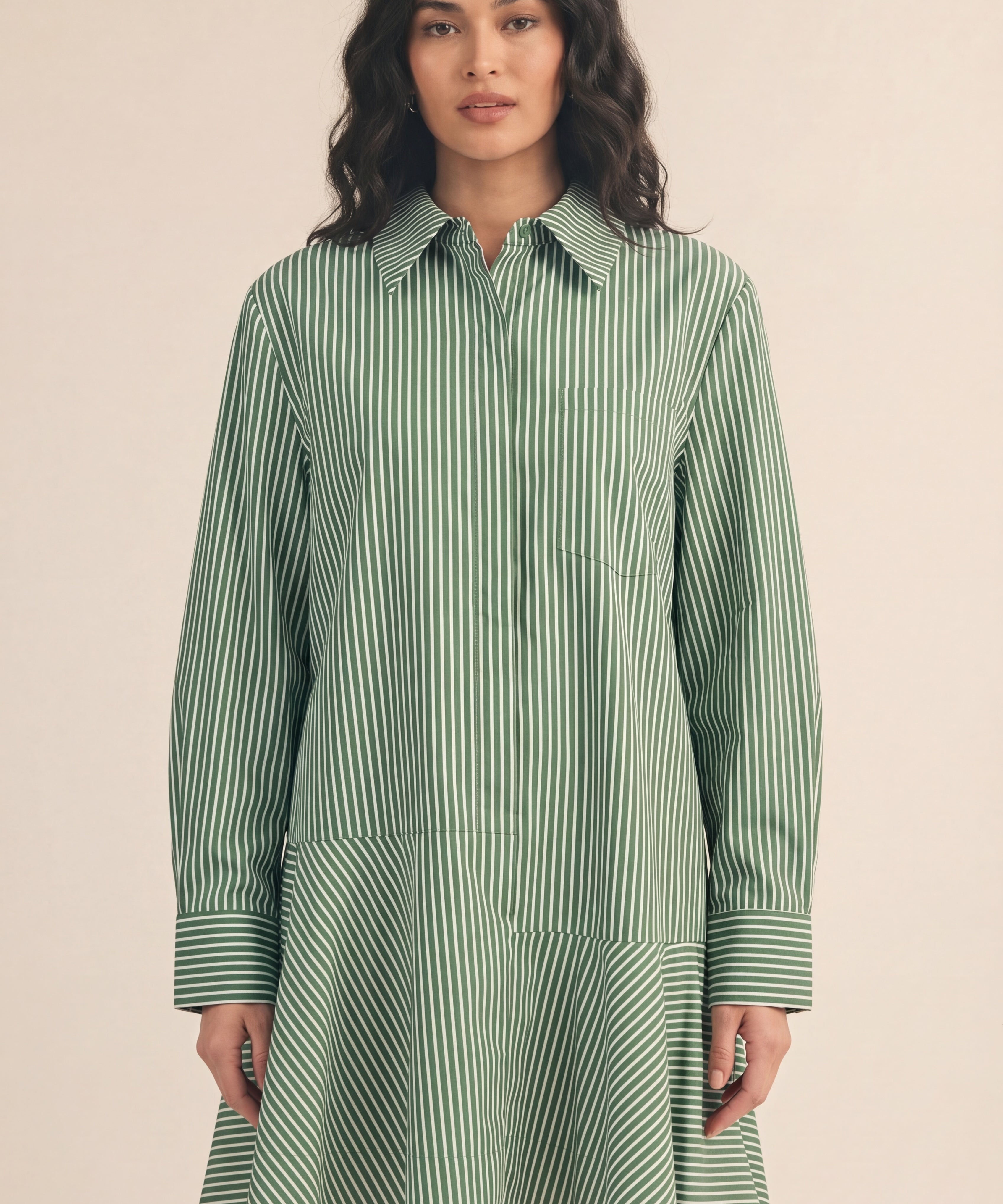 Long Sleeve Striped Mini Dress