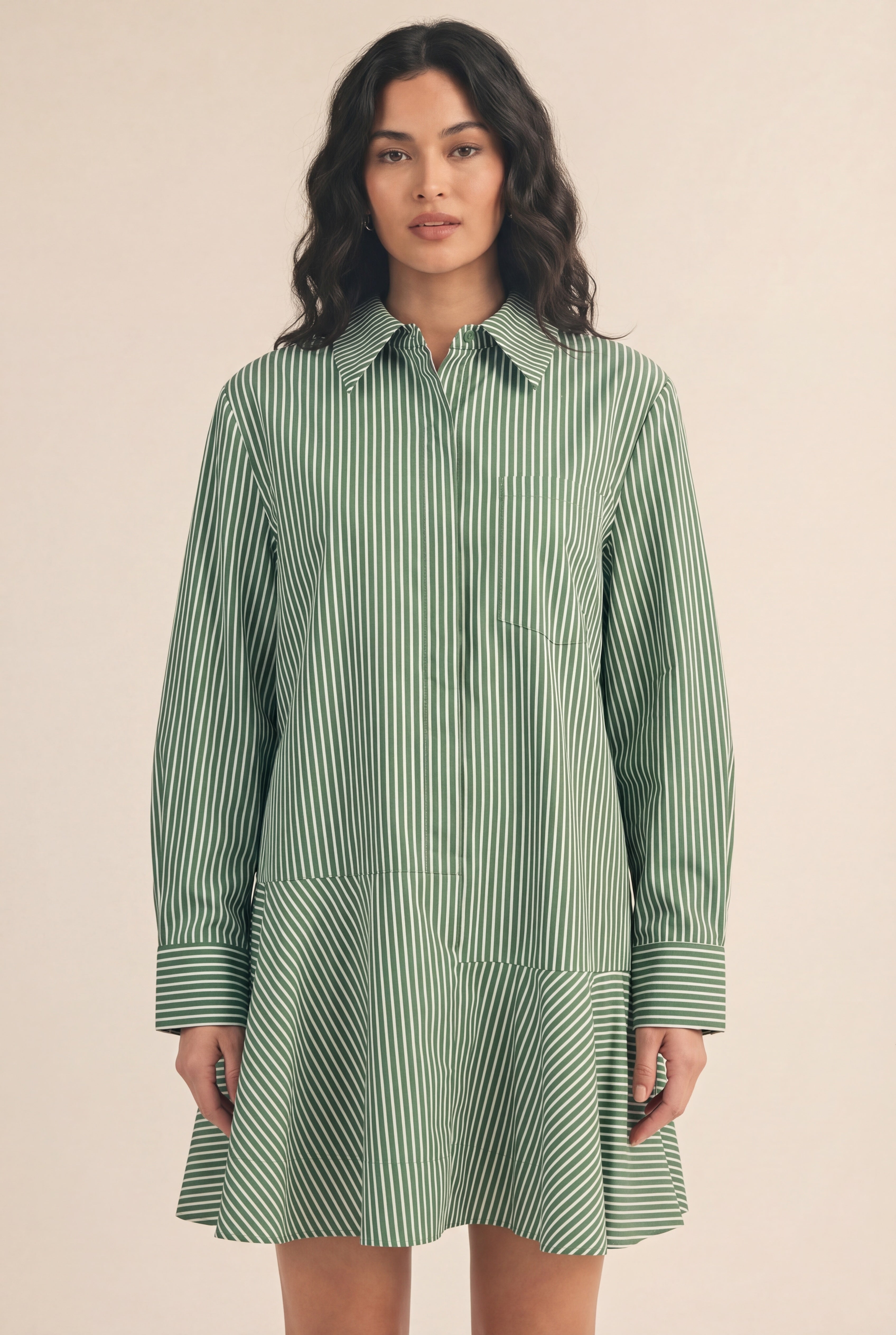 Long Sleeve Striped Mini Dress