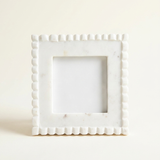 White Deco Edge Marble 4x4 Photo Frame