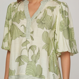 Maribel Floral Stripe Trim Top (detail view 3)