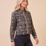Midnight Botanical Button Down Top