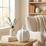 Mini White Terracotta Pumpkin