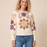 Multi-Color Floral Embroidery Top