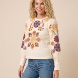 Multi-Color Floral Embroidery Top