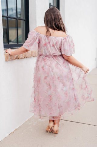 Flutter sleeve Midi Dress