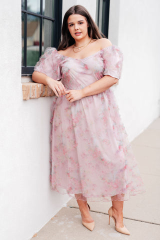 Flutter sleeve Midi Dress