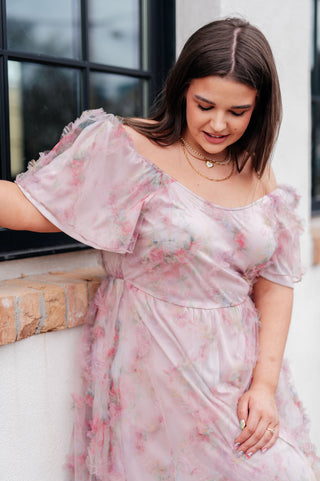 Flutter sleeve Midi Dress