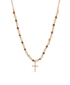 Cross & Stone Beaded Necklace 