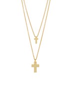 Layered Cross Pendant Necklace 