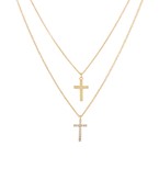 Layered Cross Pendant Necklace