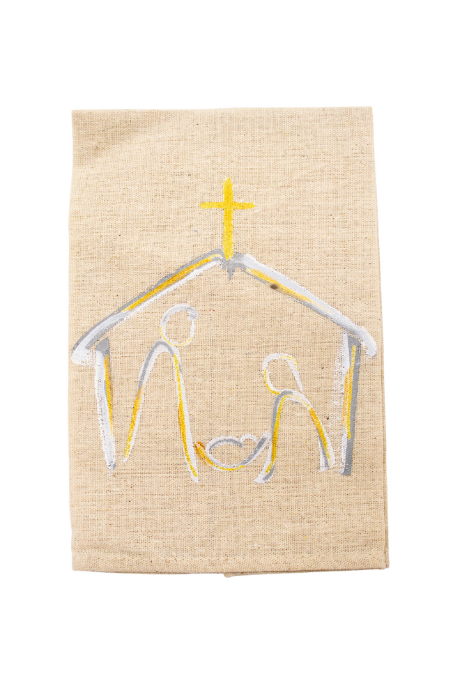 Nativity Christmas Painted Hand Towel