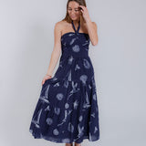 Navy Icon Halter Neck Midi Dress