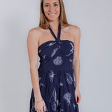 Navy Icon Halter Neck Midi Dress