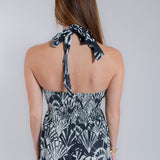 PREORDER: Navy Shell Halter Neck Midi Dress— Ships Late June/Early July