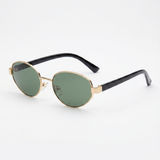 Oval Metallic Frame Sunglasses