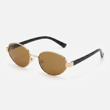 Oval Metallic Frame Sunglasses