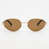 Oval Metallic Frame Sunglasses