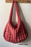 Oversized Quilted Crossbody Bag - Red