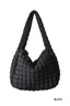 Oversized Quilted Crossbody Bag - Black