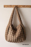 Oversized Quilted Crossbody Bag - Ash mocha